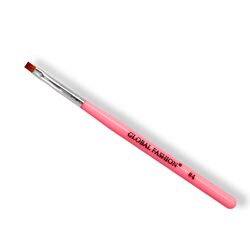 Global Fashion Professional Flat Nail Art Brush, #4, Pink