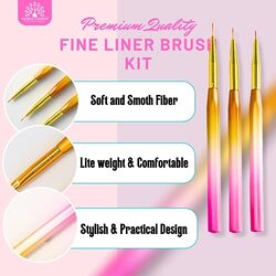 Global Fashion Professional Nail Art Gradient Pen with Fine Liner Brush, 7mm, Multicolour