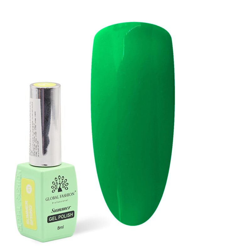 Global Fashion Professional Summer/Spring 36 Colors Collection Gel Nail Polish, Long Lasting Non-Toxic, 8ml, 07, Green