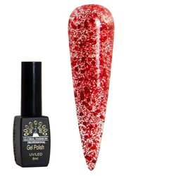 Global Fashion Professional Black Elite Gel Nail Polish, 8ml, 162, Red