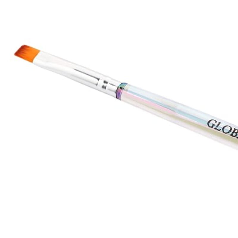 Global Fashion Professional Nail Art Flat Brush, #8, Clear