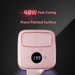 Global Fashion Professional High-Power 15600mAh Rechargeable Cordless UV LED Gel Nail Lamp, 48W, Pink