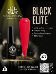 Global Fashion Professional Black Elite Gel Polish, 8ml, 377, Pink