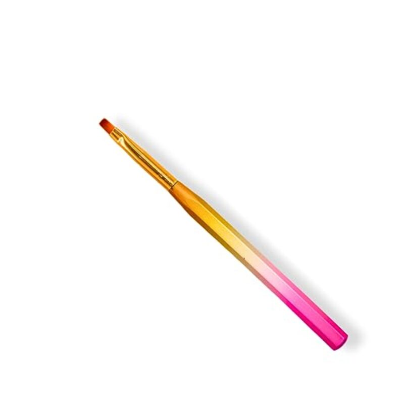 Global Fashion Professional Nail Art Gradient Pen with Flat Fine Brush #4, Multicolour