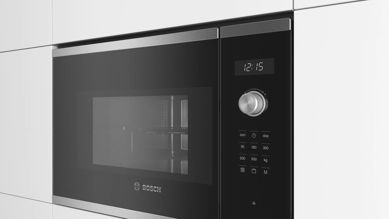 Bosch Series 6 25L Built-in Stainless Steel Microwave Ovan, 900W, BEL554MS0M, Black