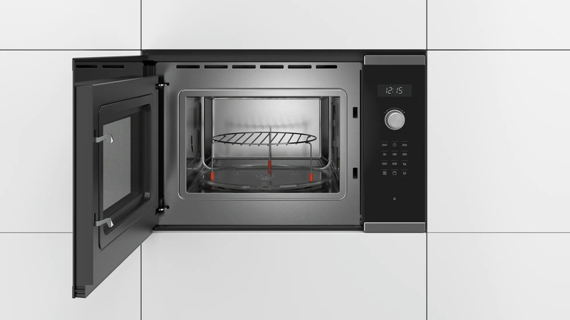 Bosch Series 6 25L Built-in Stainless Steel Microwave Ovan, 900W, BEL554MS0M, Black