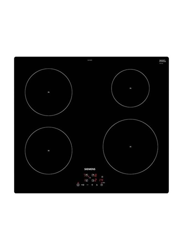 Siemens 4-Burner Built-in Electric Induction Hob, EU611BEB1E, Black