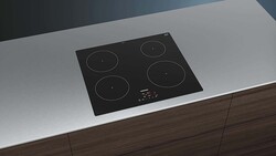 Siemens 4-Burner Built-in Electric Induction Hob, EU611BEB1E, Black