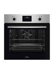 Zanussi 72L Stainless Steel Built-in Electric Oven, 2790W, ZOHNX2X1A, Black/Silver