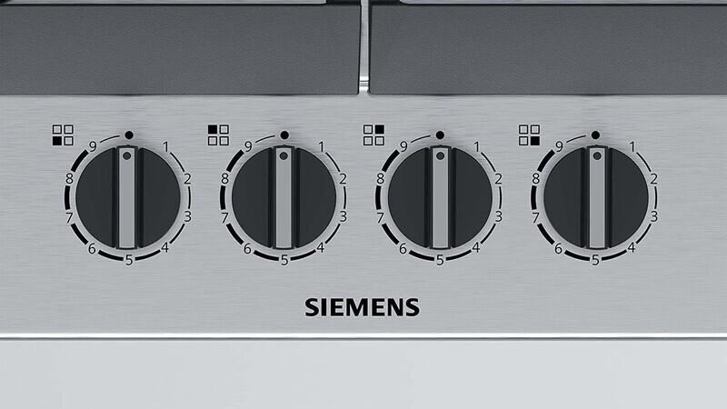 Siemens 4-Burner Built-in Gas Hobs, EC6A5PB90M, Black/Silver