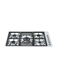 Smeg 5-Burner Gas Built-in Stainless Steel Gas Hob, PGF954, Black/Silver