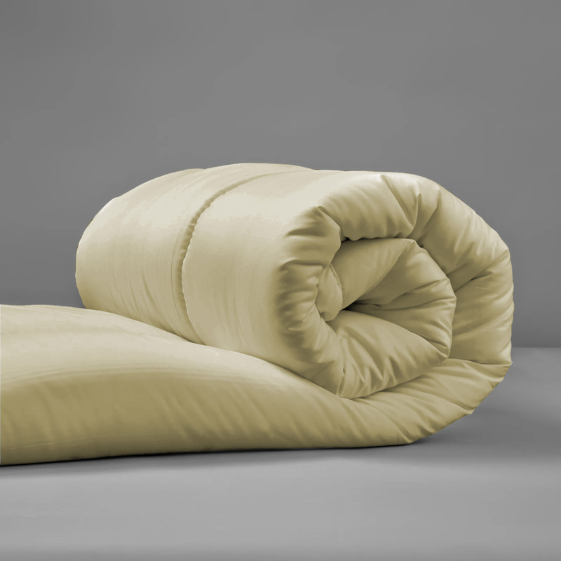 Cotton Home Microfiber Roll Comforter, 150 x 220cm, Queen, Mustard