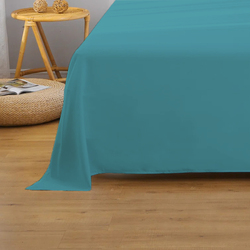 Cotton Home Super Soft Flat Sheet, 160 x 220cm, Single, Teal