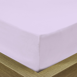 Cotton Home Super Soft Percale Weave Plain Fitted Sheet, 90 x 190 + 20cm, Light Purple
