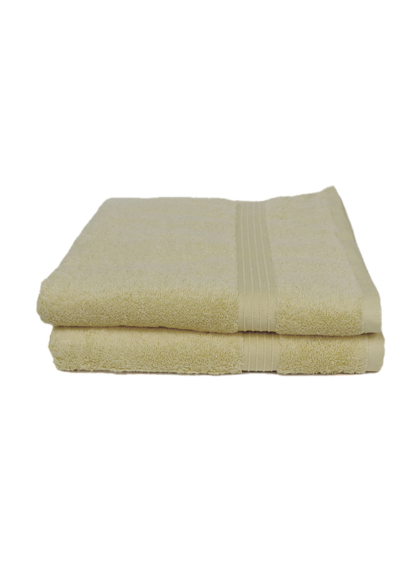 Cotton Home 2-Piece 100% Cotton Bath Towel Set, 70 x 140cm, Cream