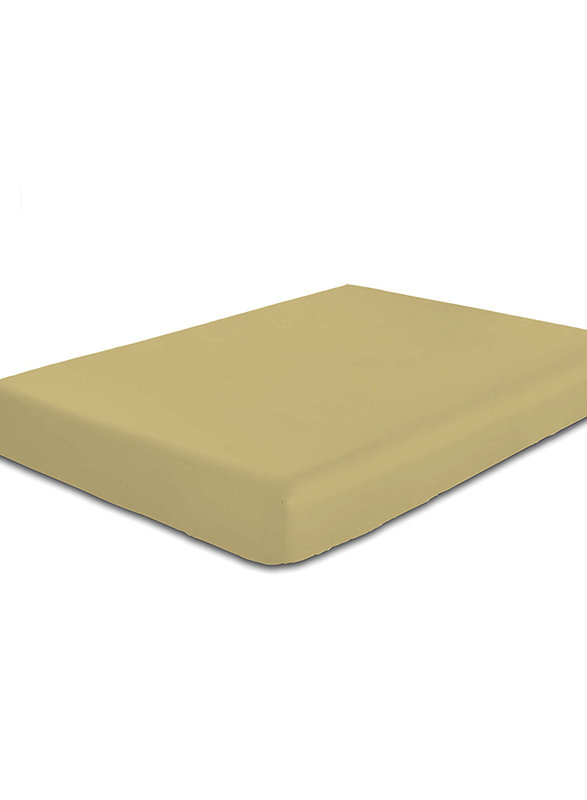 Cotton Home Super Soft Fitted Sheet, 180 x 200 + 30cm, Mustard