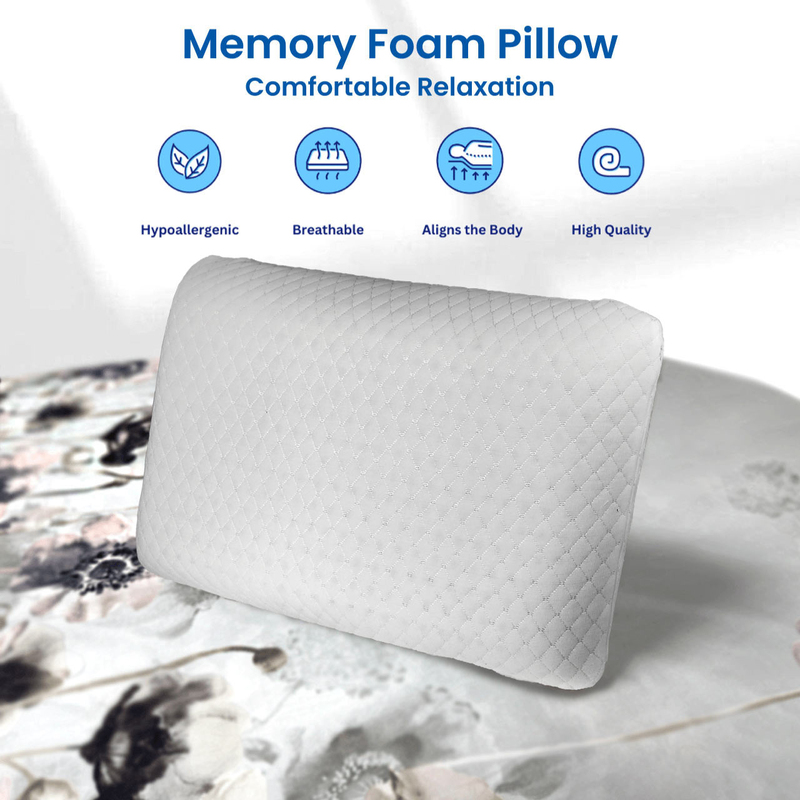 Cotton Home Venus Breathable surface Memory Foam Pillow, King, White