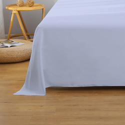 Cotton Home Super Soft Flat Sheet, 160 x 220cm, Single, Sky Blue