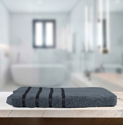 Cotton Home 100% Cotton Aqua Breeze Bath Towel, 70 x 140cm, Graphite