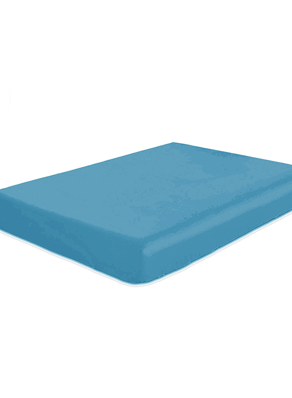 Cotton Home Super Soft Fitted Sheet, 160 x 200 + 30cm, Blue