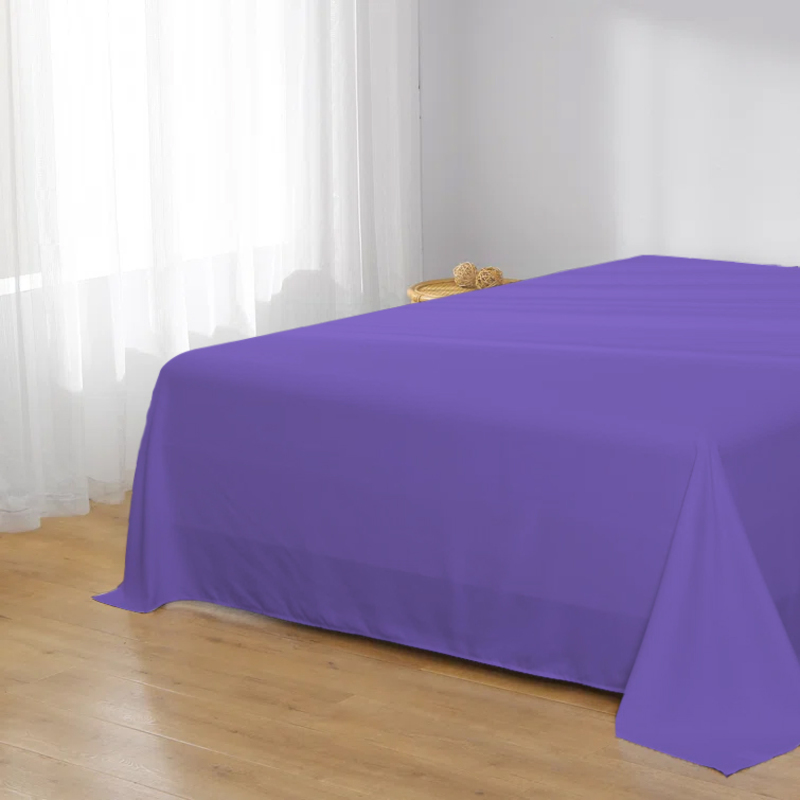 Cotton Home Super Soft Flat Sheet, 220 x 240cm, King, Violet