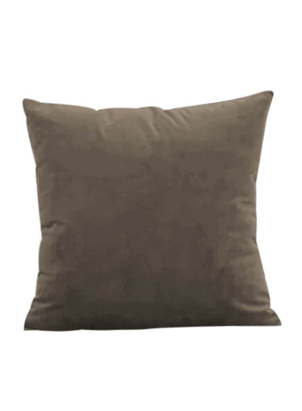 

Cotton Home Filled Velvet Cushion, 45 x 45cm, Light Brown