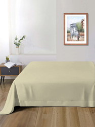 Cotton Home Super Soft Flat Sheet, 220 x 240cm, King, Beige dk