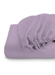 Cotton Home Super Soft Fitted Sheet, 180 x 200 + 30cm, Light Purple