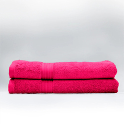 Cotton Home 2-Piece 100% Cotton Bath Towel Set, 70 x 140cm, Fuschia Pink