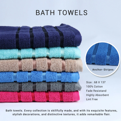 Cotton Home 100% Cotton Aqua Breeze Bath Towel, 70 x 140cm, Violet