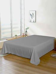 Cotton Home Super Soft Flat Sheet, 240 x 260cm, Super King, Silver