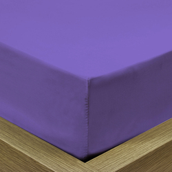 Cotton Home Super Soft Fitted Sheet, 200 x 200 + 30cm, Violet