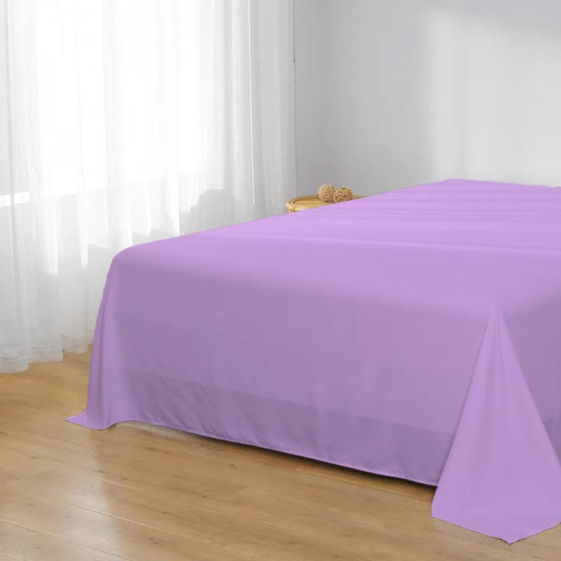 Cotton Home Super Soft Flat Sheet, 200 x 220cm, Queen, Light Purple