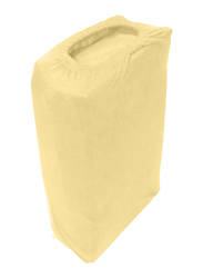 Cotton Home Jersey 3-Piece Duvet Set, 1 Duvet Cover 160 X 200cm + 2 Pillow Case 48 X 74 X 12cm, Queen, Yellow