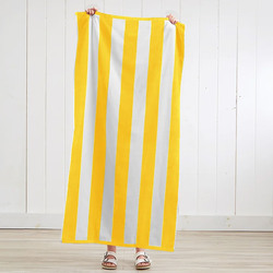 Cotton Home 100% Cotton Striped Pool Towel, Yellow