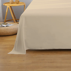 Cotton Home Super Soft Flat Sheet, 200 x 220cm, Queen, Beige