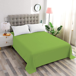 Cotton Home Flat Sheet 100% Cotton, 160 x 220 cm, Green