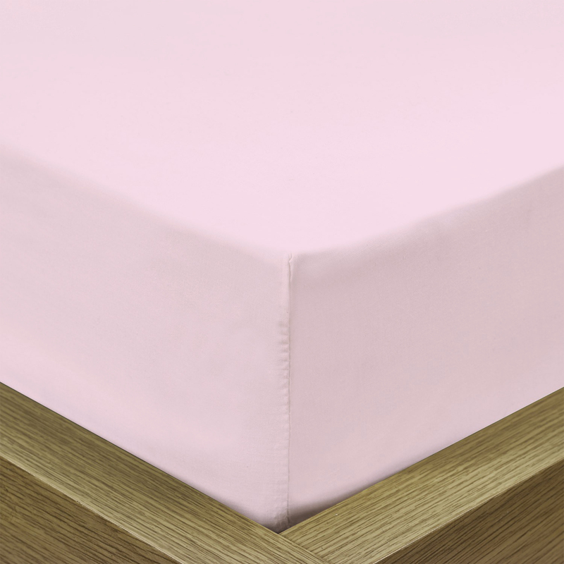 Cotton Home Super Soft Fitted Sheet, 200 x 200 + 30cm, Pink