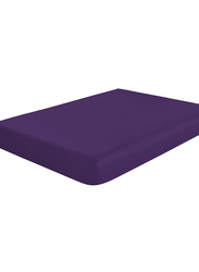 Cotton Home Super Soft Fitted Sheet, 200 x 200 + 30cm, Dark Purple