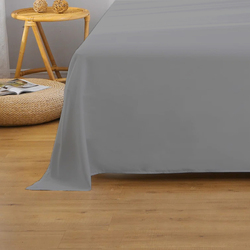 Cotton Home Super Soft Flat Sheet, 200 x 220cm, Queen, Silver