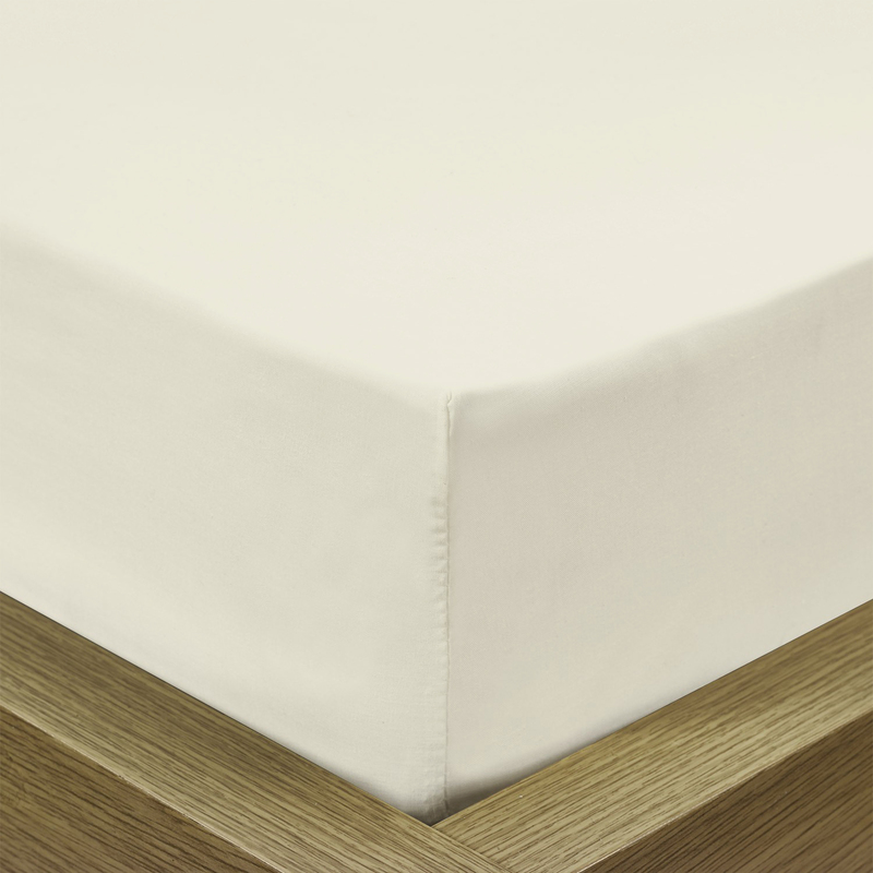 Cotton Home Super Soft Fitted Sheet, 180 x 200 + 30cm, Ivory