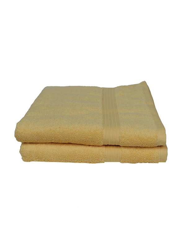 Cotton Home 2-Piece 100% Cotton Bath Towel Set, 70 x 140cm, Gold
