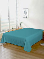 Cotton Home Super Soft Flat Sheet, 200 x 220cm, Queen, Teal