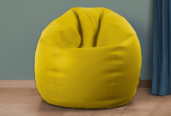 Cotton Home Kids Bean Bag, 50 x 80 x 80cm, Yellow