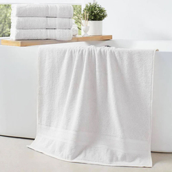 Cotton Home 100% Cotton Bath Towel, 70 x 140cm, White