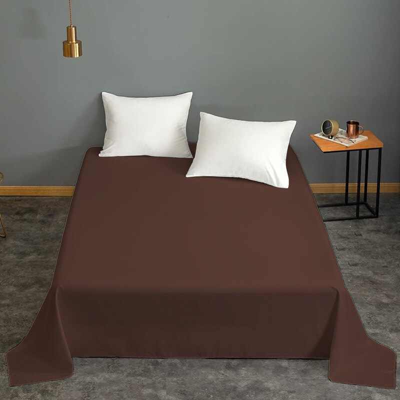 

Cotton Home Flat Sheet 100% Cotton, 200 x 240cm, Chocolate Brown