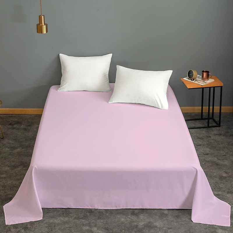 Cotton Home 100% Cotton Flat Sheet, 220x240cm, Baby Pink