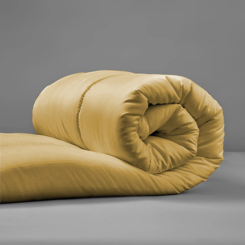 Cotton Home Microfiber Roll Comforter, 150 x 220cm, Queen, Gold