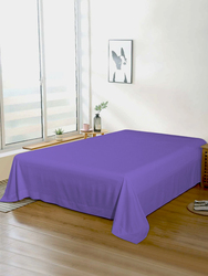 Cotton Home Super Soft Flat Sheet, 160 x 220cm, Single, Violet