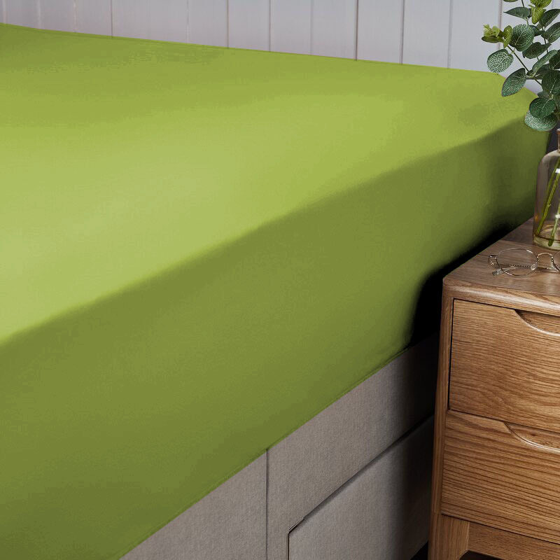 

Cotton Home Fitted Sheet 100% Cotton, 180 x 200 + 30cm, Green